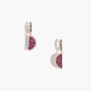J. Crew Pave Watermelon Huggie Earrings